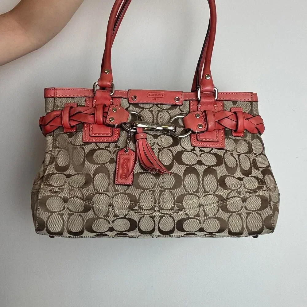 Coach Women's Brown and Red Bag